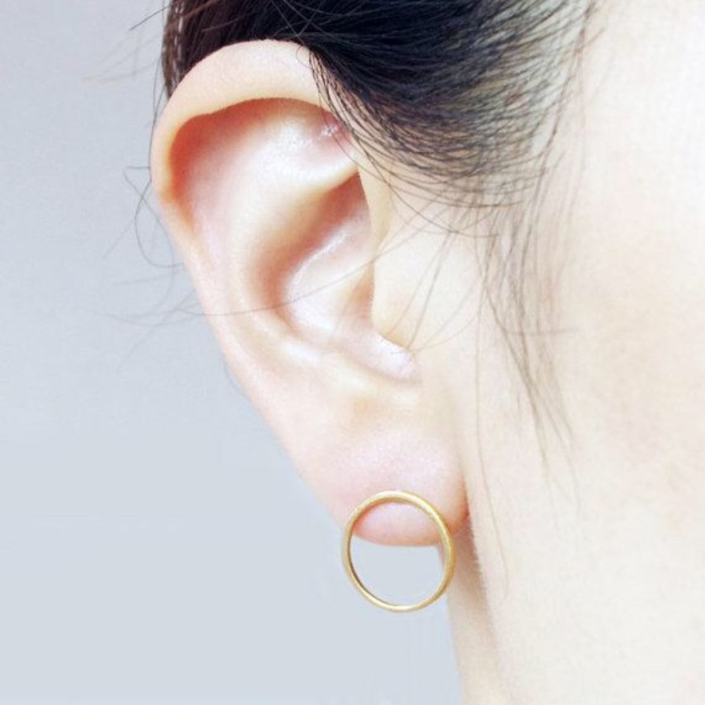 Open Circle Minimalist Studs Gold  2 for 15